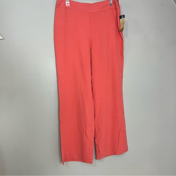 NWT Pendleton Coral Pants Vintage 100% Silk Wide Leg Slacks Relaxed Fit Trousers - Picture 4 of 12